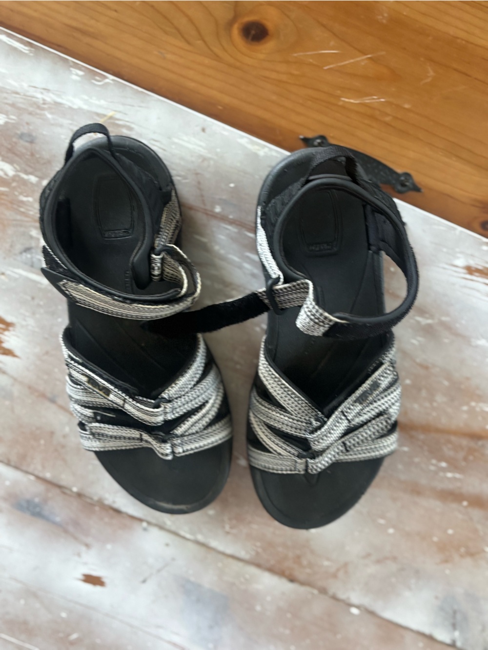 Teva Black Sandals with Silver Straps